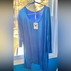White Mark Blue Blouse New With Tags